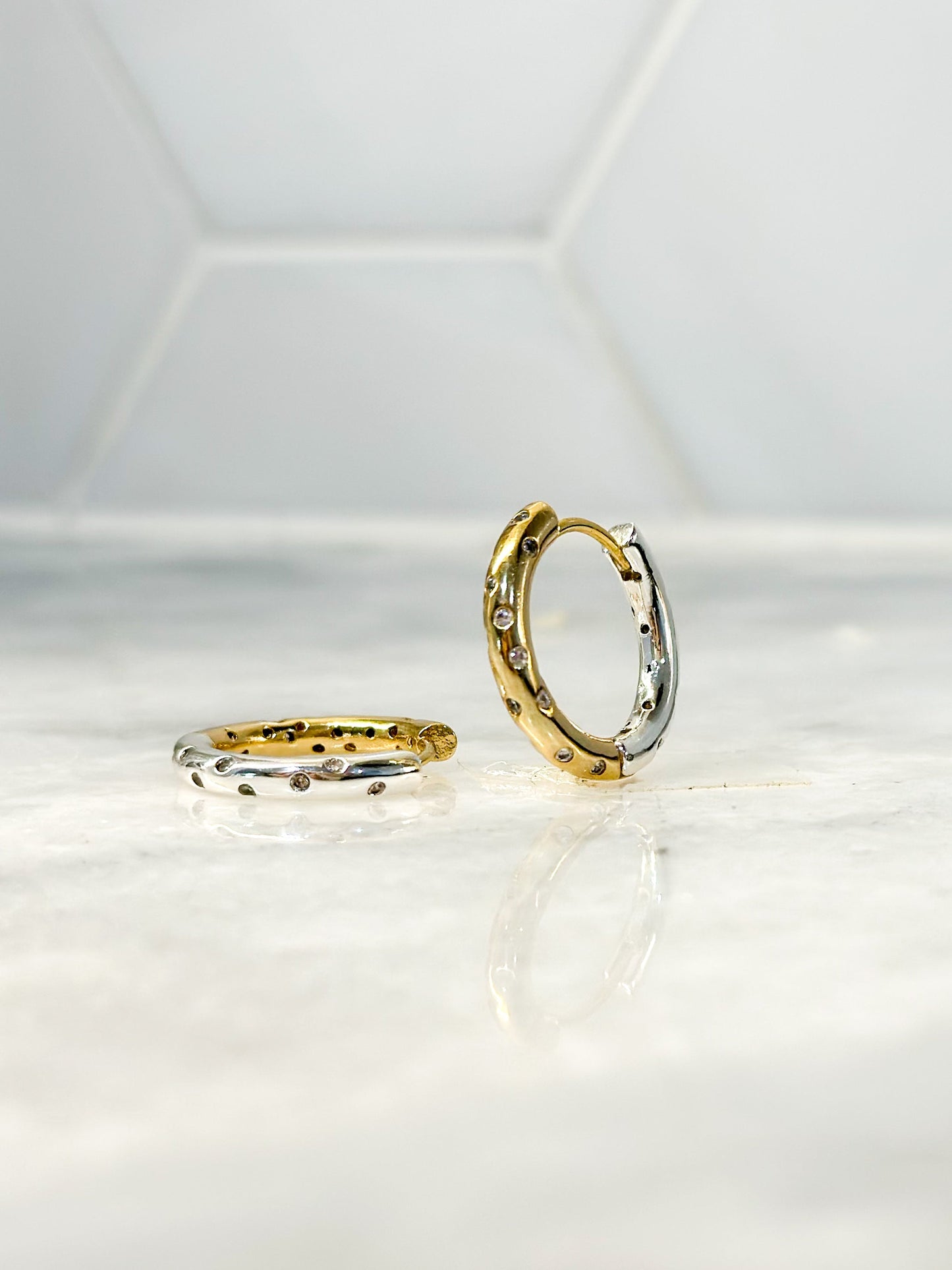 Pavé Two Hue Reversible Hoops