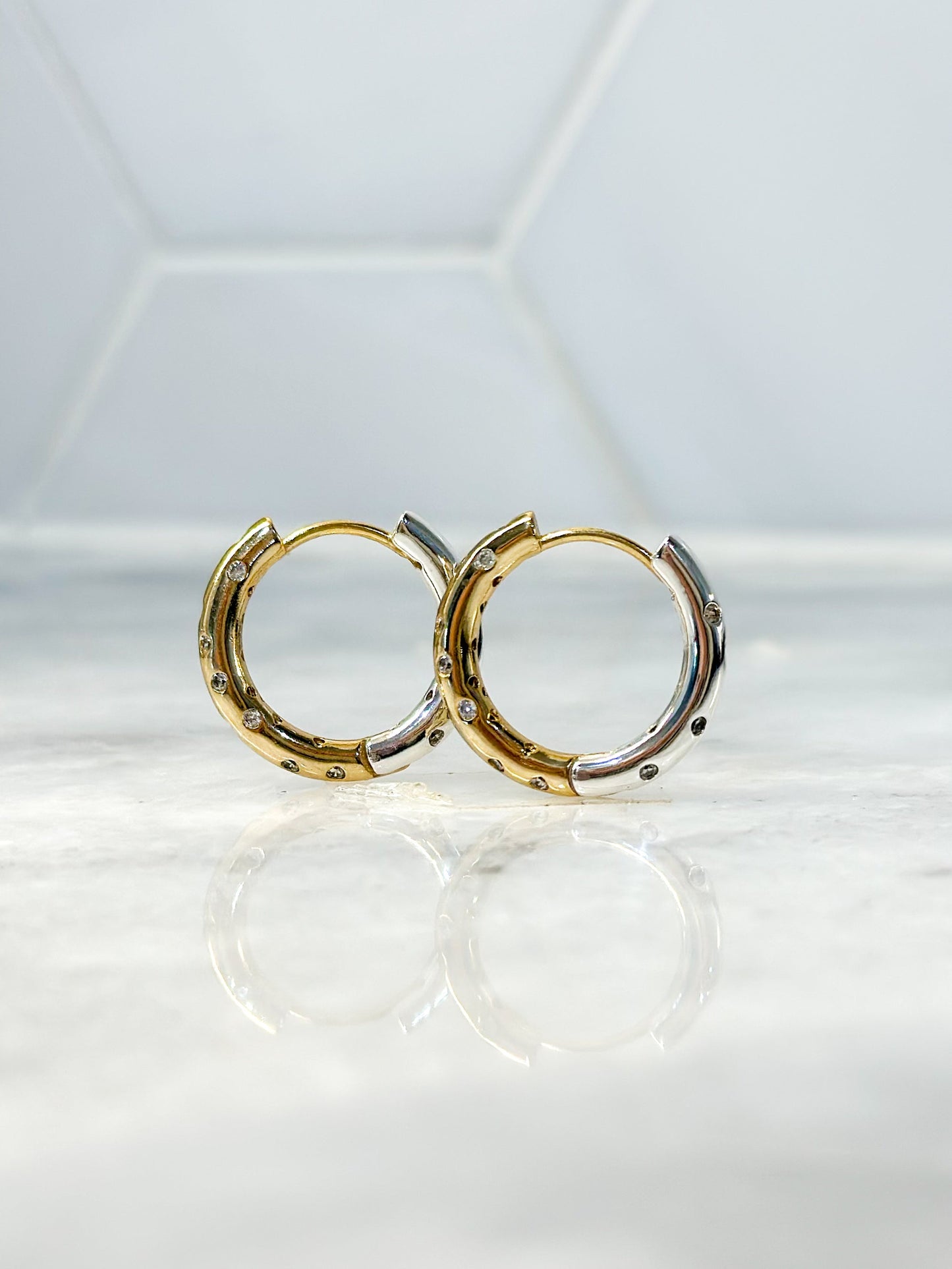 Pavé Two Hue Reversible Hoops