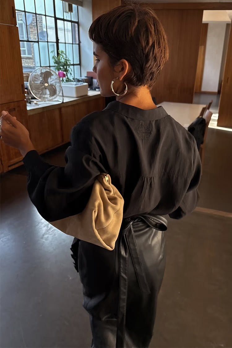 Black Ruffle Miley Shirt