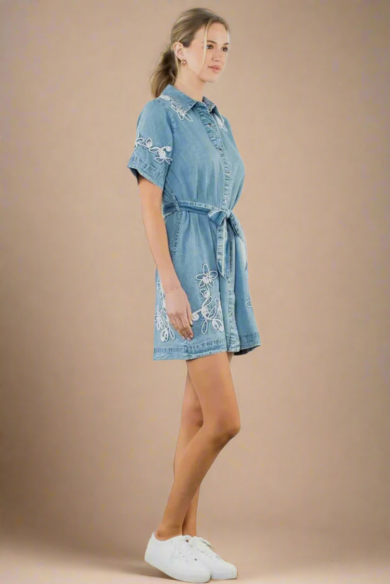 Little Outlaw Embroidered Denim Dress