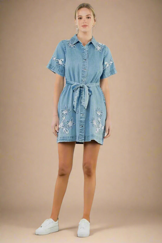 Little Outlaw Embroidered Denim Dress