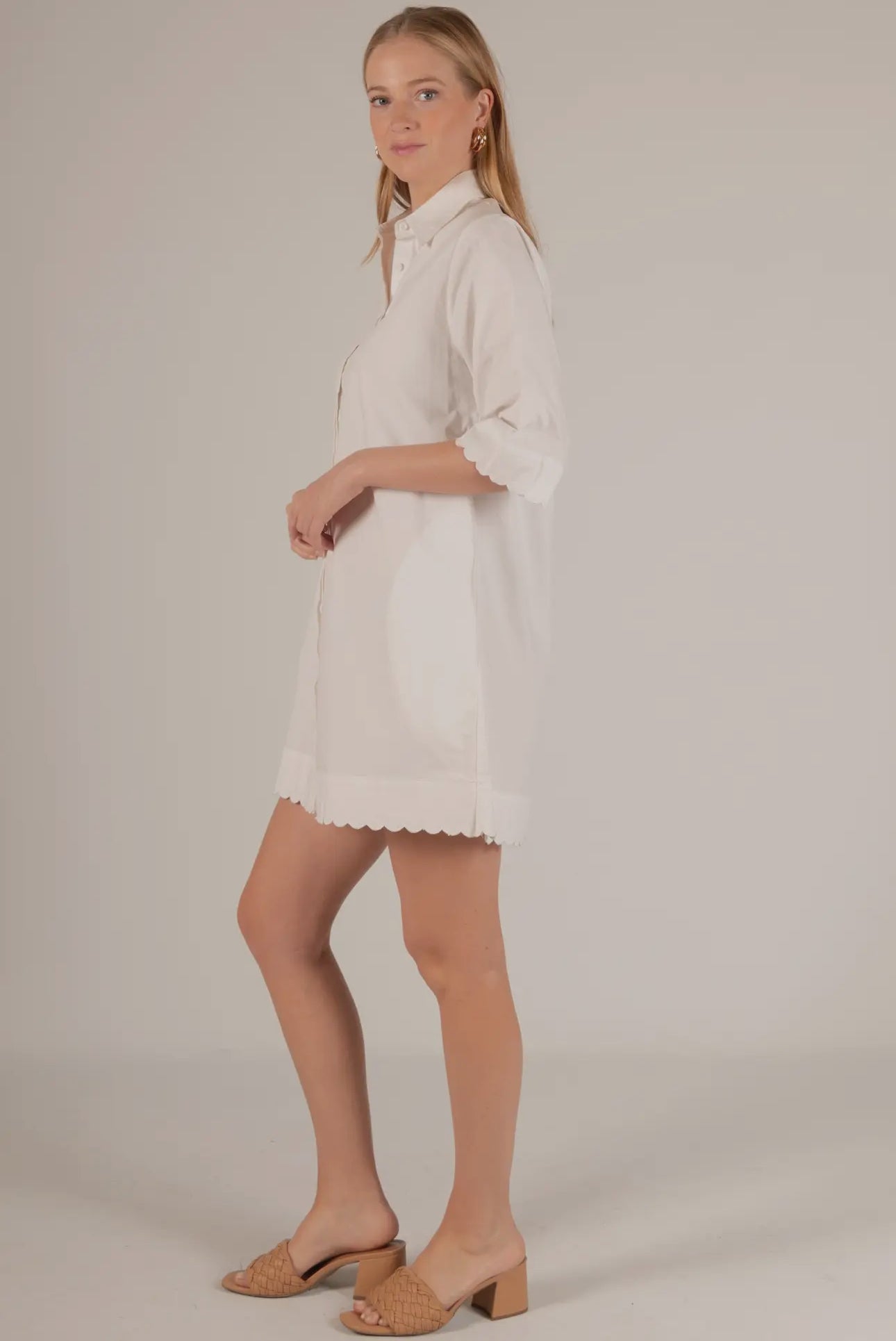 White Cotton Tailgate Dress