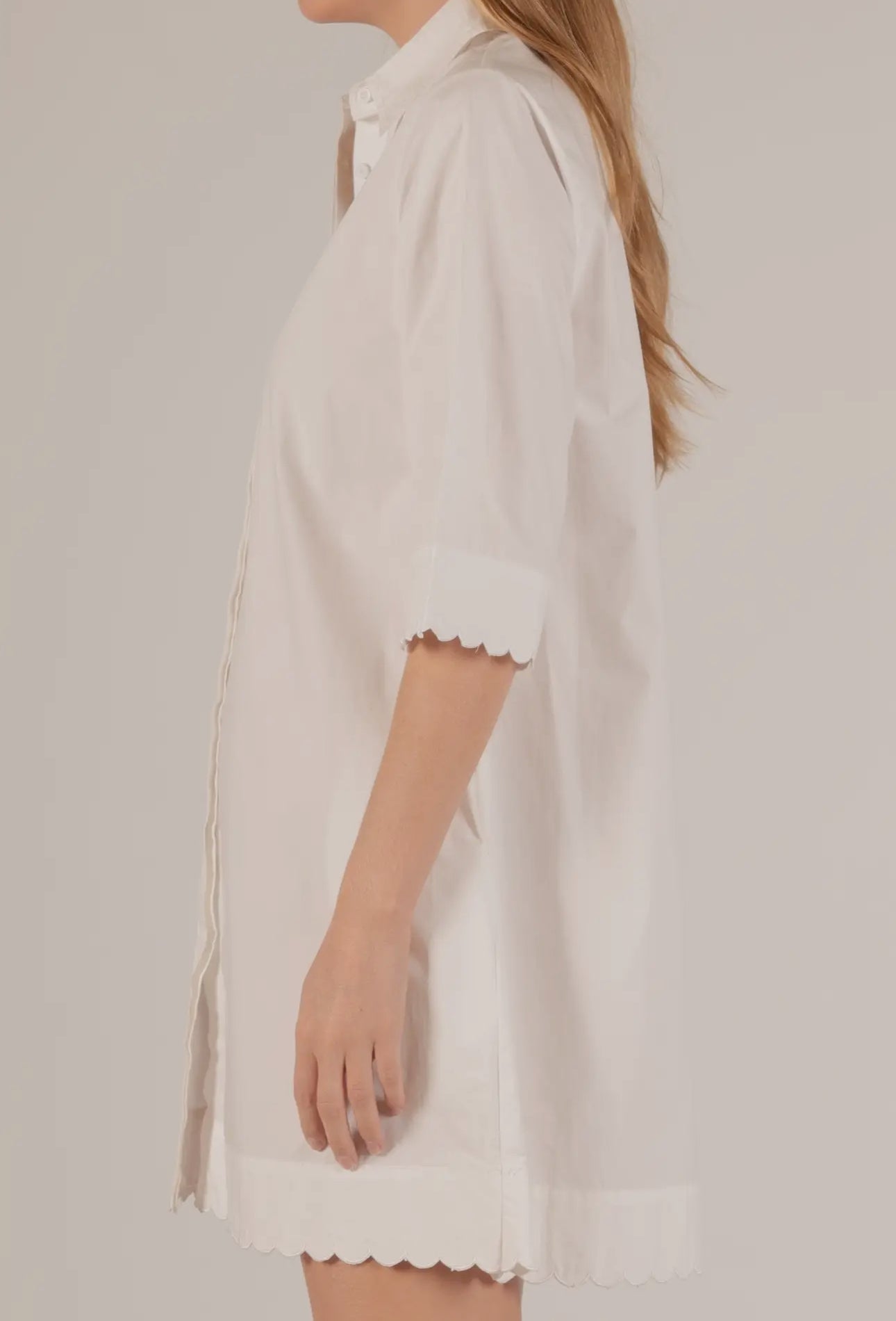 White Cotton Tailgate Dress