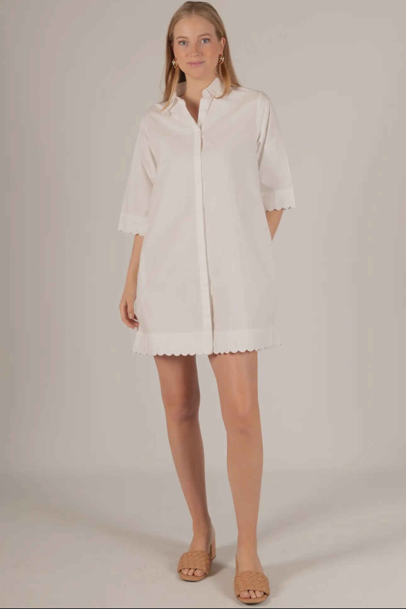 White Cotton Tailgate Dress