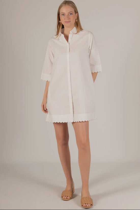 White Cotton Tailgate Dress