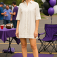 White Cotton Tailgate Dress