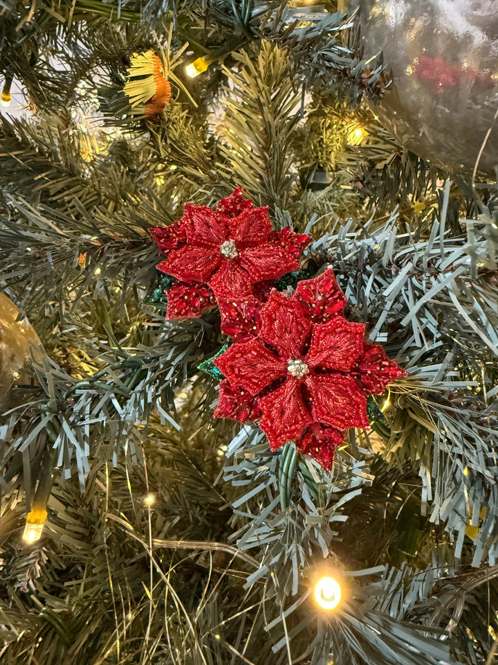 Red Poinsettia Earrings