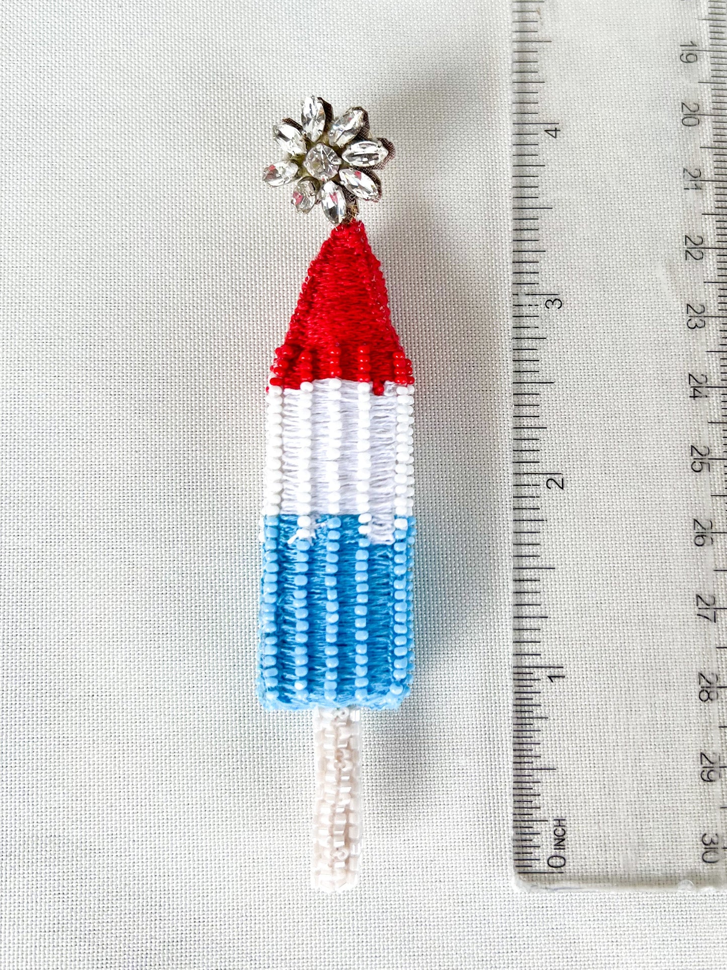 Patriotic Popsicle Earrings (3-D)