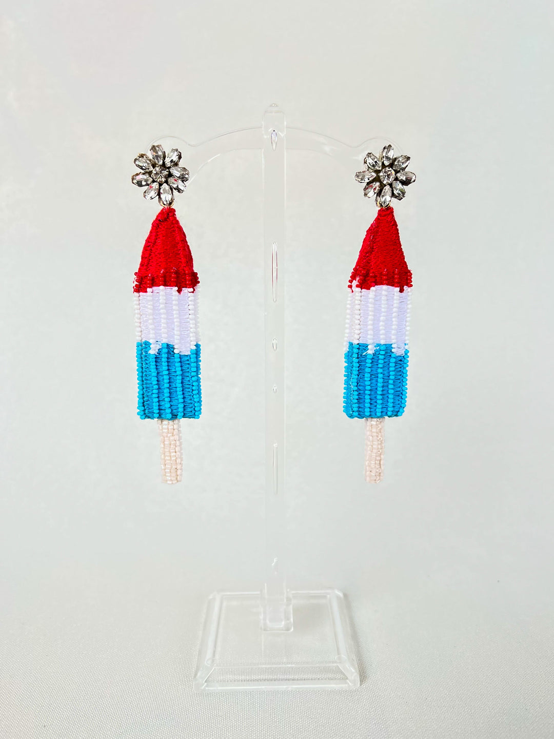 Patriotic Popsicle Earrings (3-D)