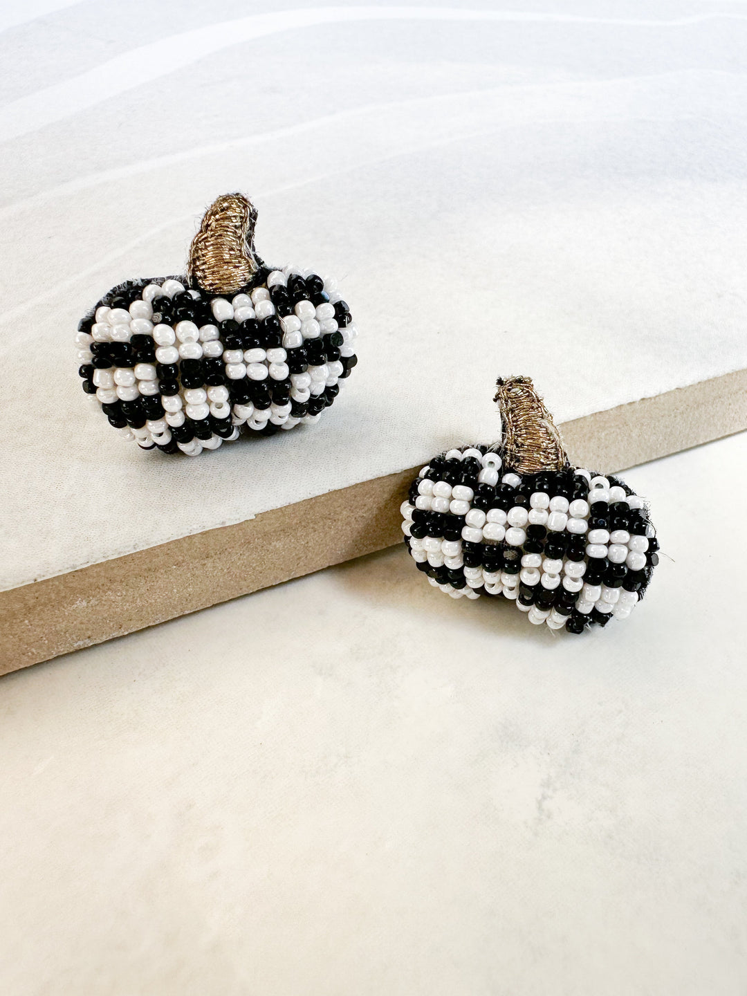Mini Checker Pumpkin Earrings