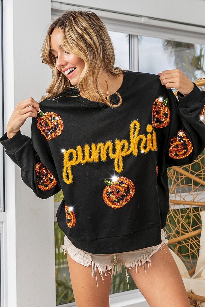 Pumpkin Tinsel Sweater