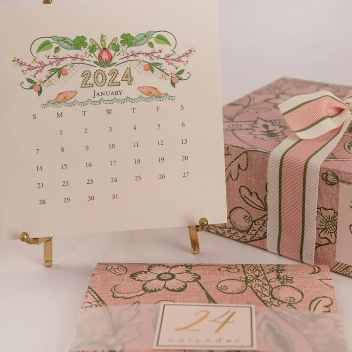2024 Desk Calendar w/ Gold Easel