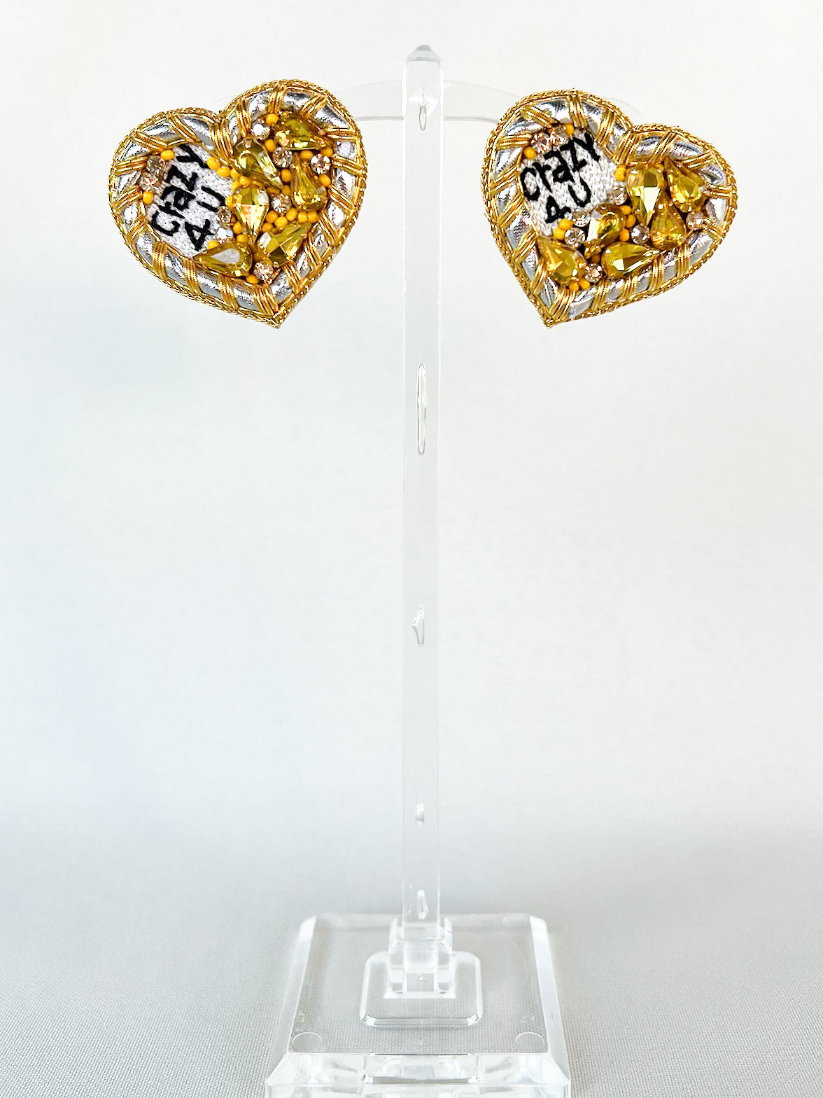 CRAZY 4 U Conversation Heart Studs