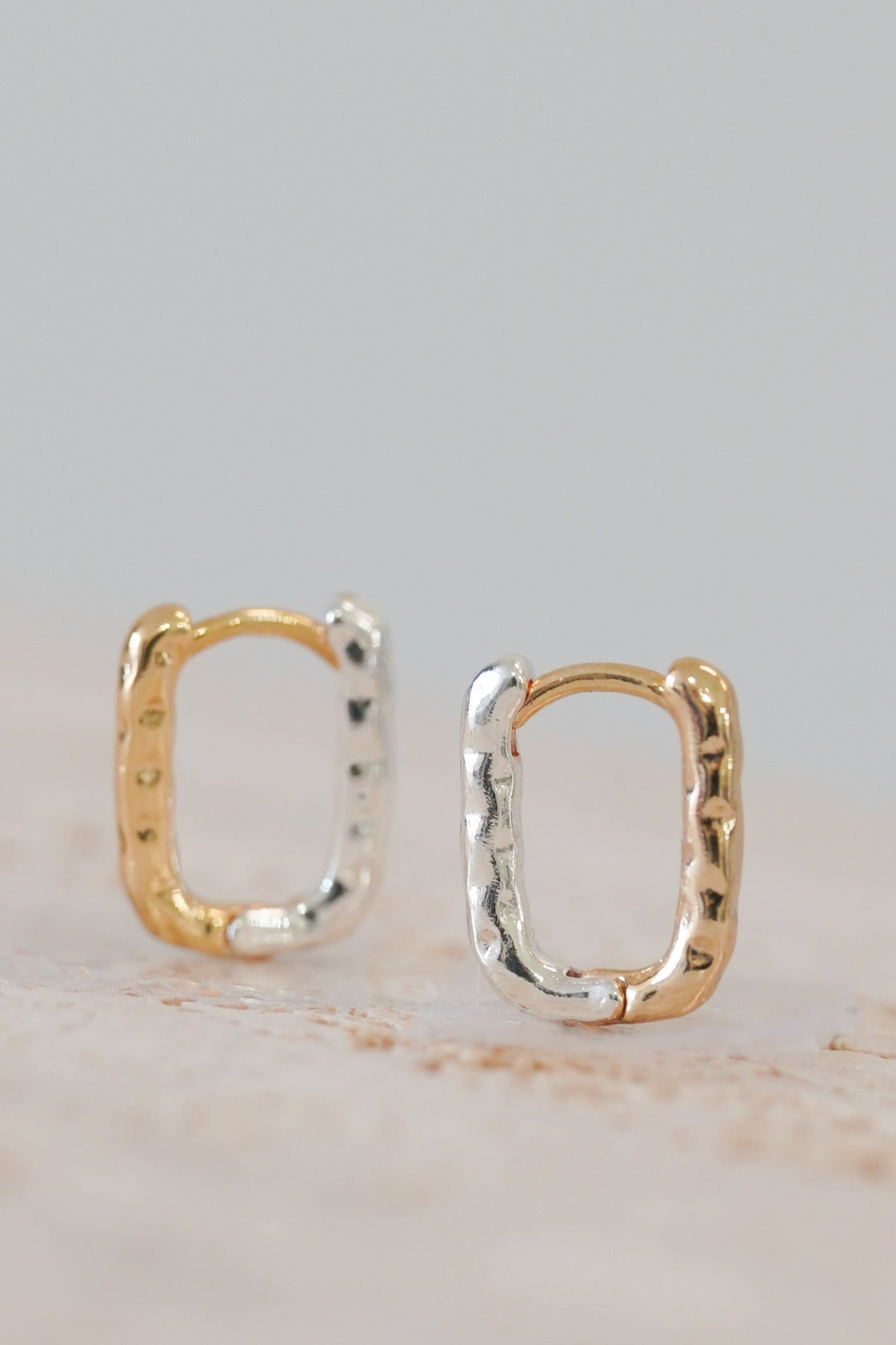Gold & Silver Reversible Huggie Earrings