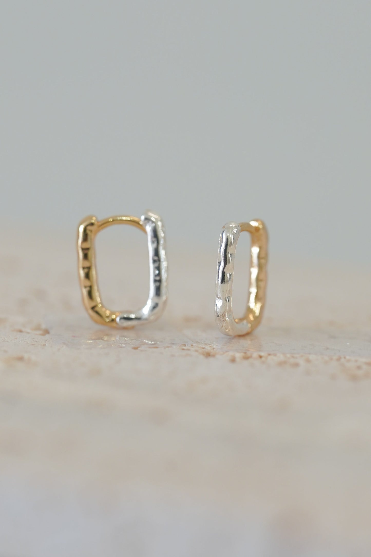 Gold & Silver Reversible Huggie Earrings