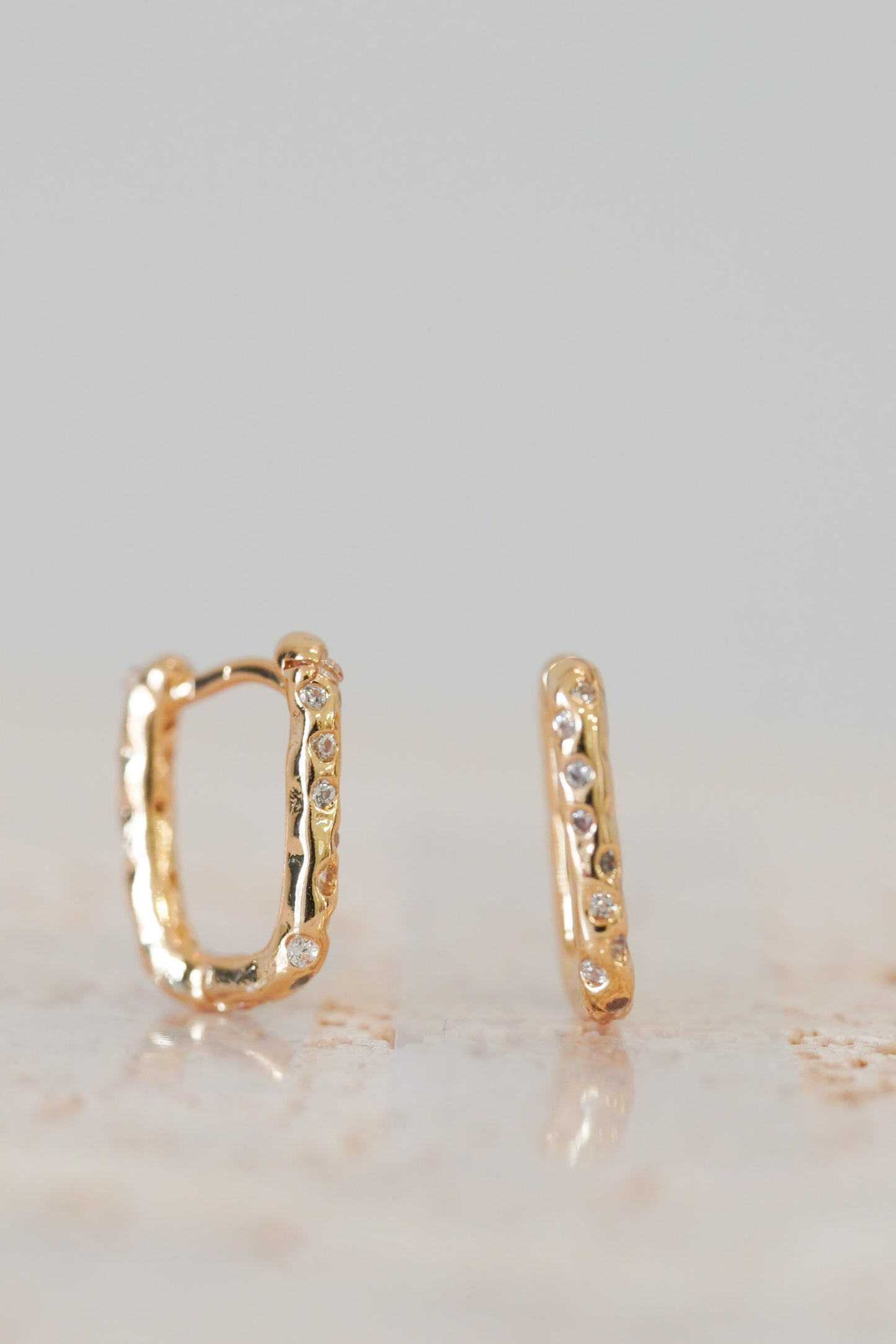 Gold Pavé Huggie Earrings