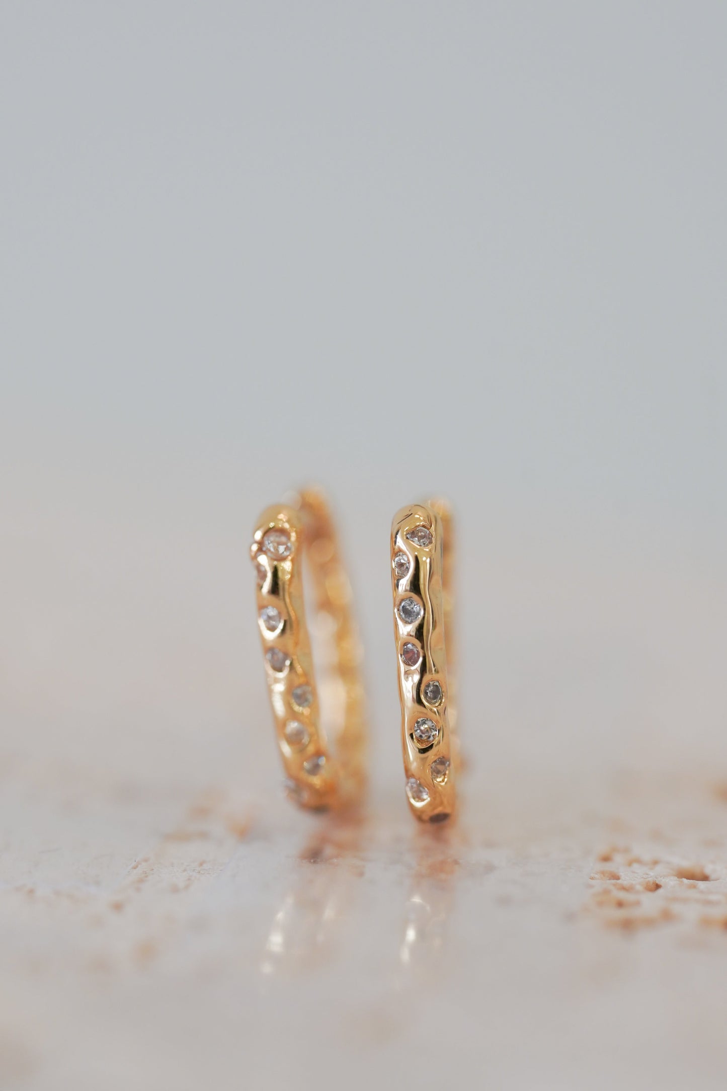 Gold Pavé Huggie Earrings