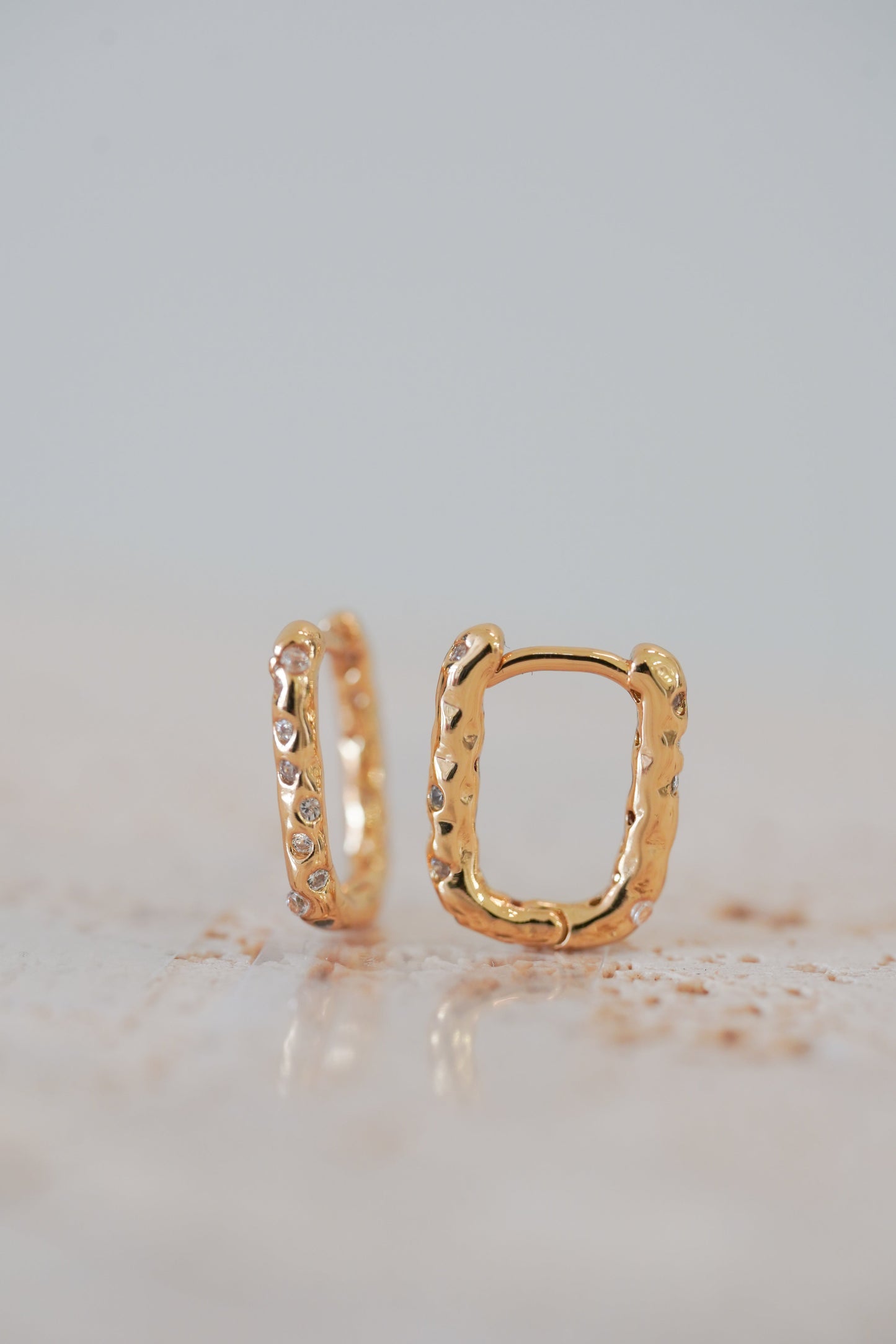 Gold Pavé Huggie Earrings