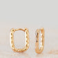 Gold Hammered Huggie Earrings