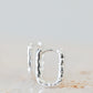 Silver Hammered Huggie Earrings