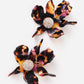 Crystal Lily Pierced Earrings-Rose Tortoise
