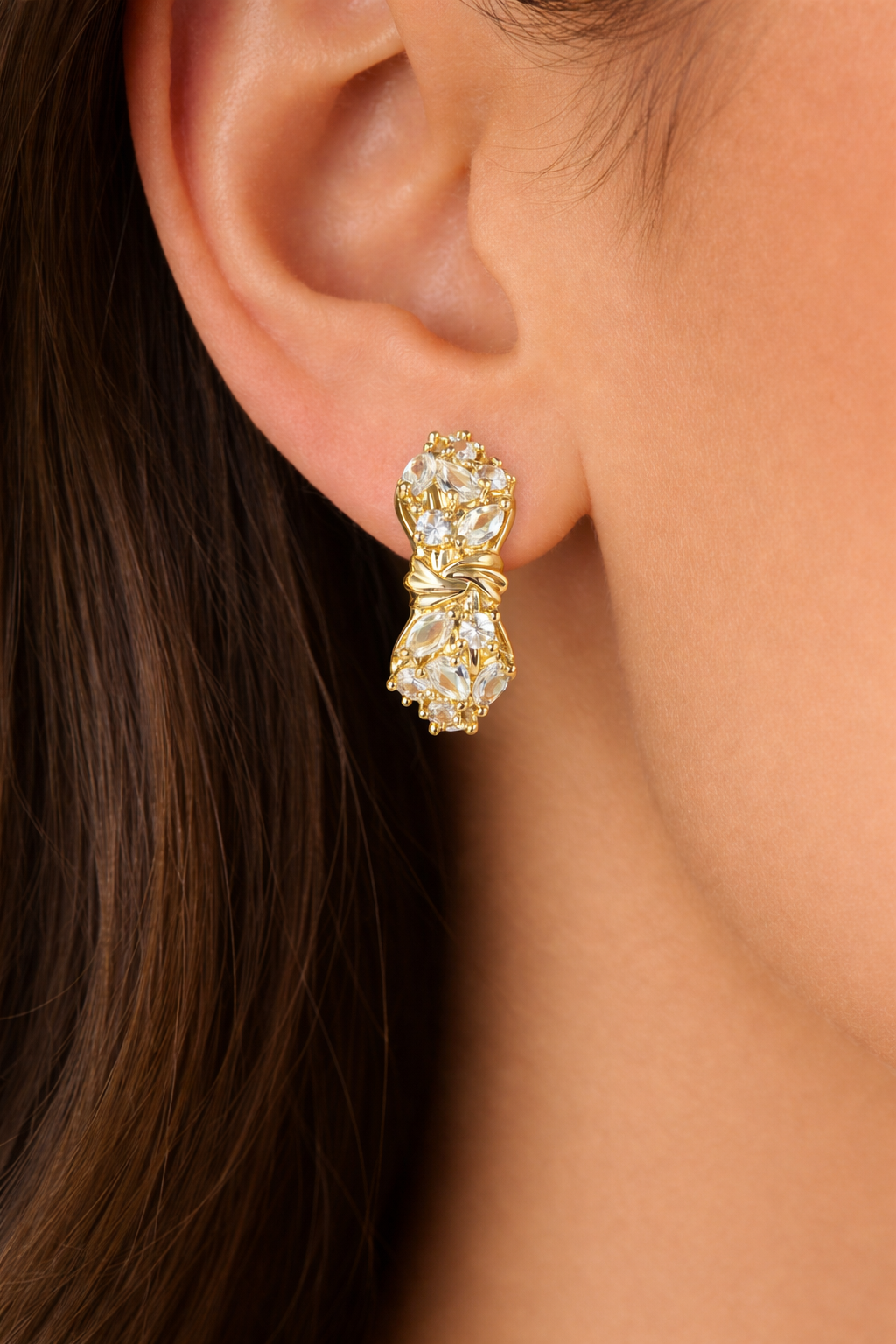 Luxe Medium Gold Knot Hoops