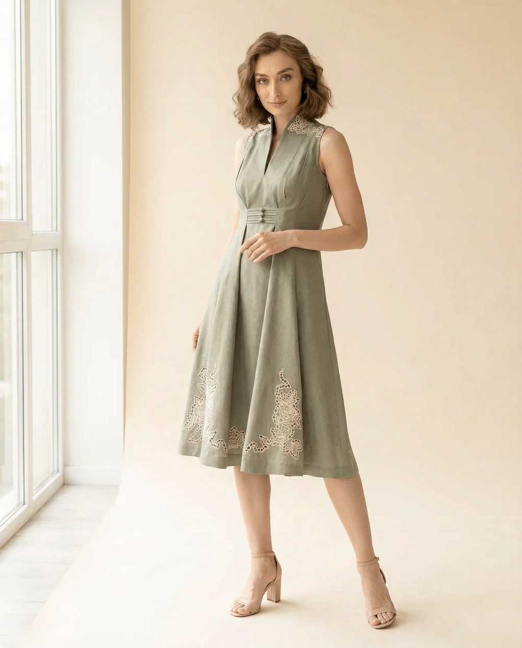 Lima Sage Midi Dress