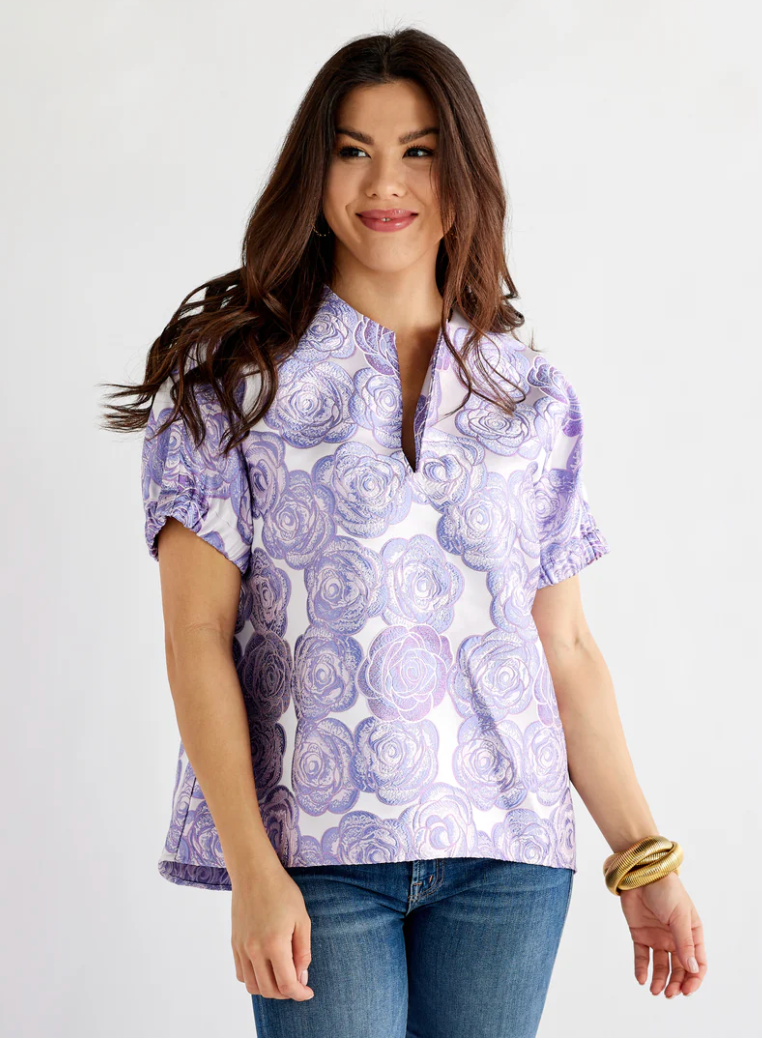 Betsy Jacquard Rose Top