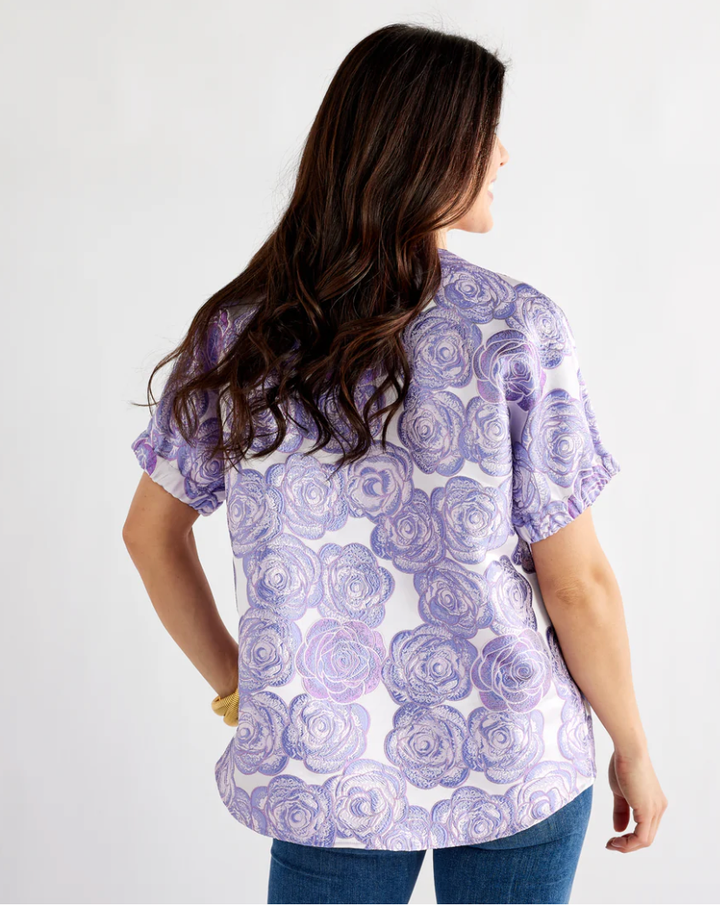 Betsy Jacquard Rose Top