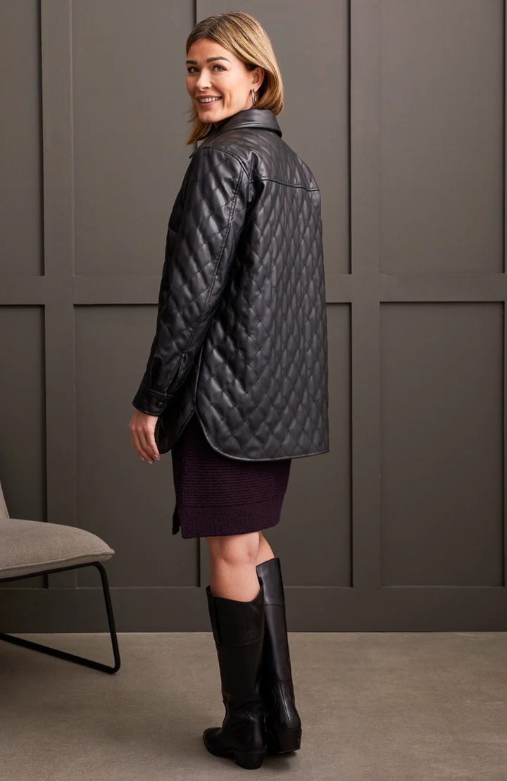 Quilted Faux Leather Jacket