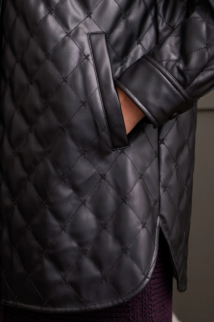 Quilted Faux Leather Jacket