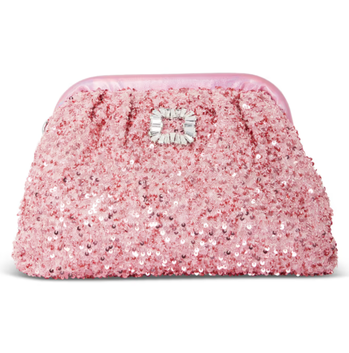 Pink Sequin Clutch Bag