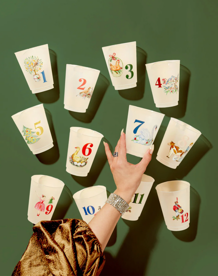 12 Days of Christmas Frosted Cups Set of 12