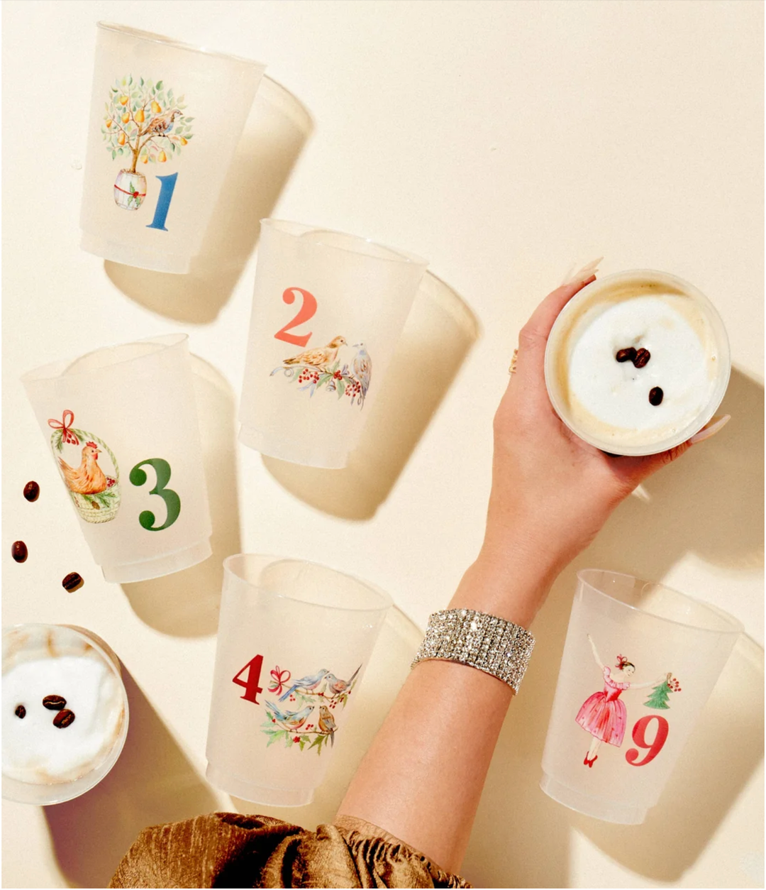 12 Days of Christmas Frosted Cups Set of 12