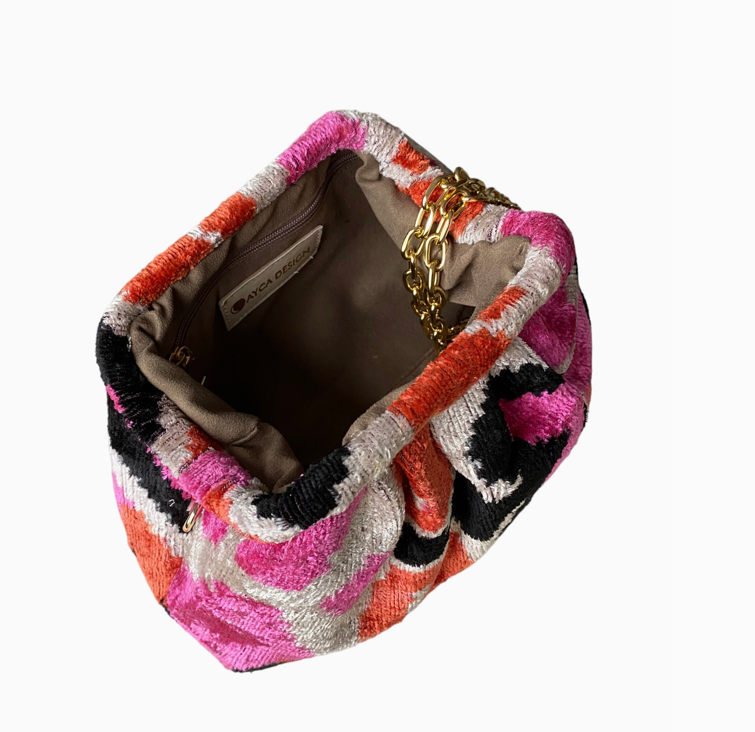 Silk Velvet Ikat Soft Clutch