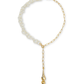 Gold Turritella Lariat Necklace