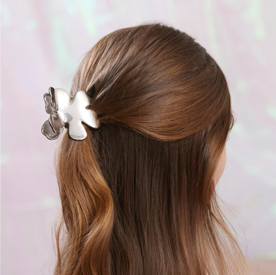 Silver Lily Claw Clip