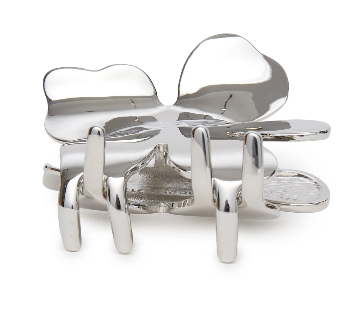 Silver Lily Claw Clip