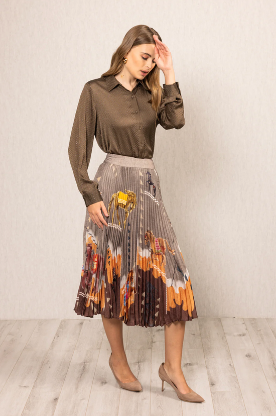 Tawny Pleated Skirt