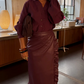 Wine Ruffle Jaspre Skirt