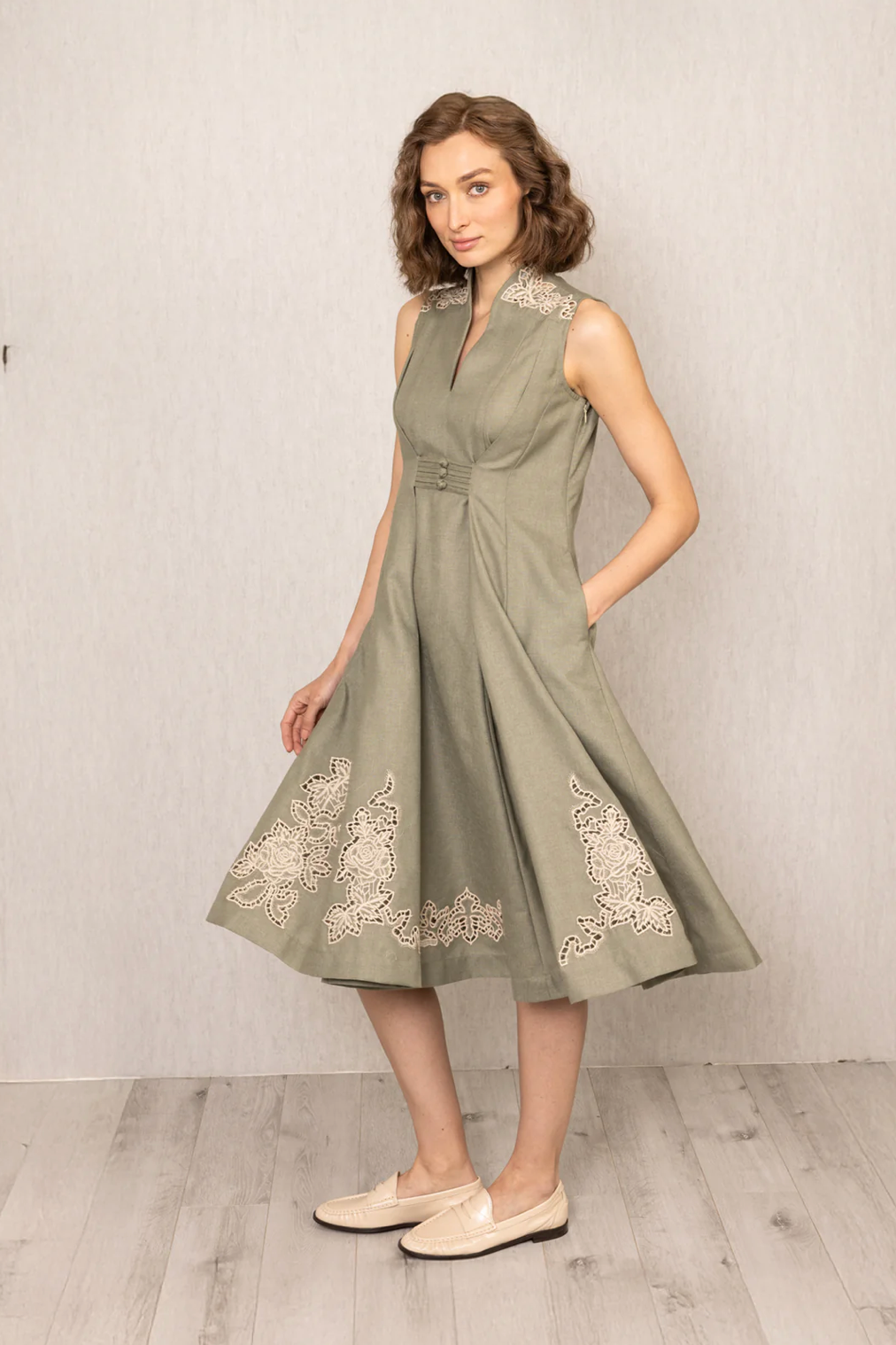 Lima Sage Midi Dress