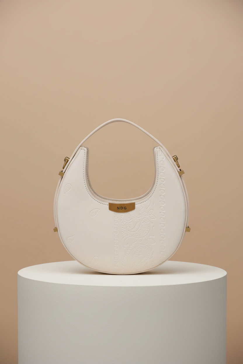 Ivory Paisley Luna Bag