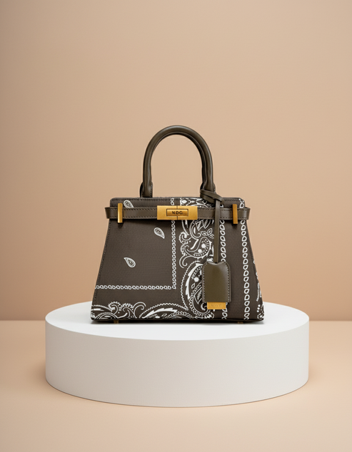 Medium Khaki Bandana Handbag
