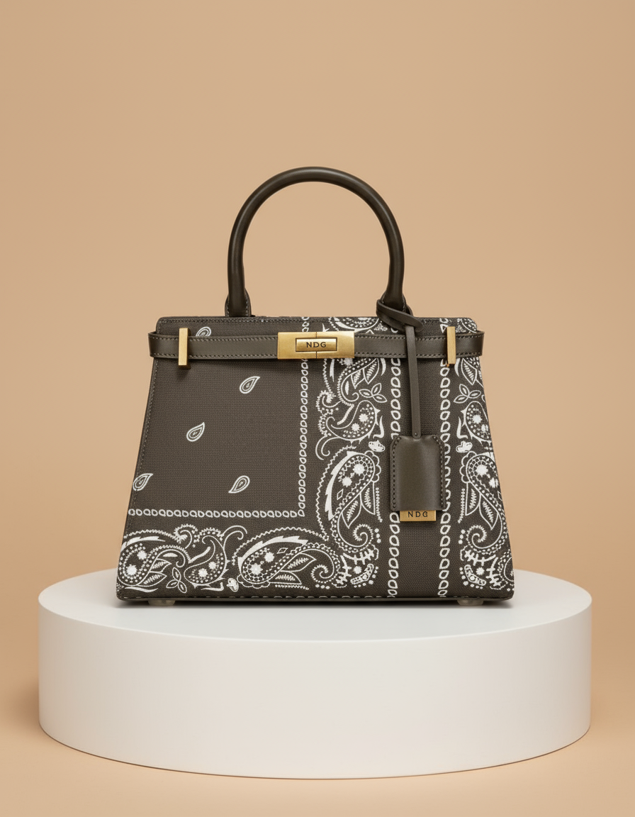 Large Khaki Bandana Handbag