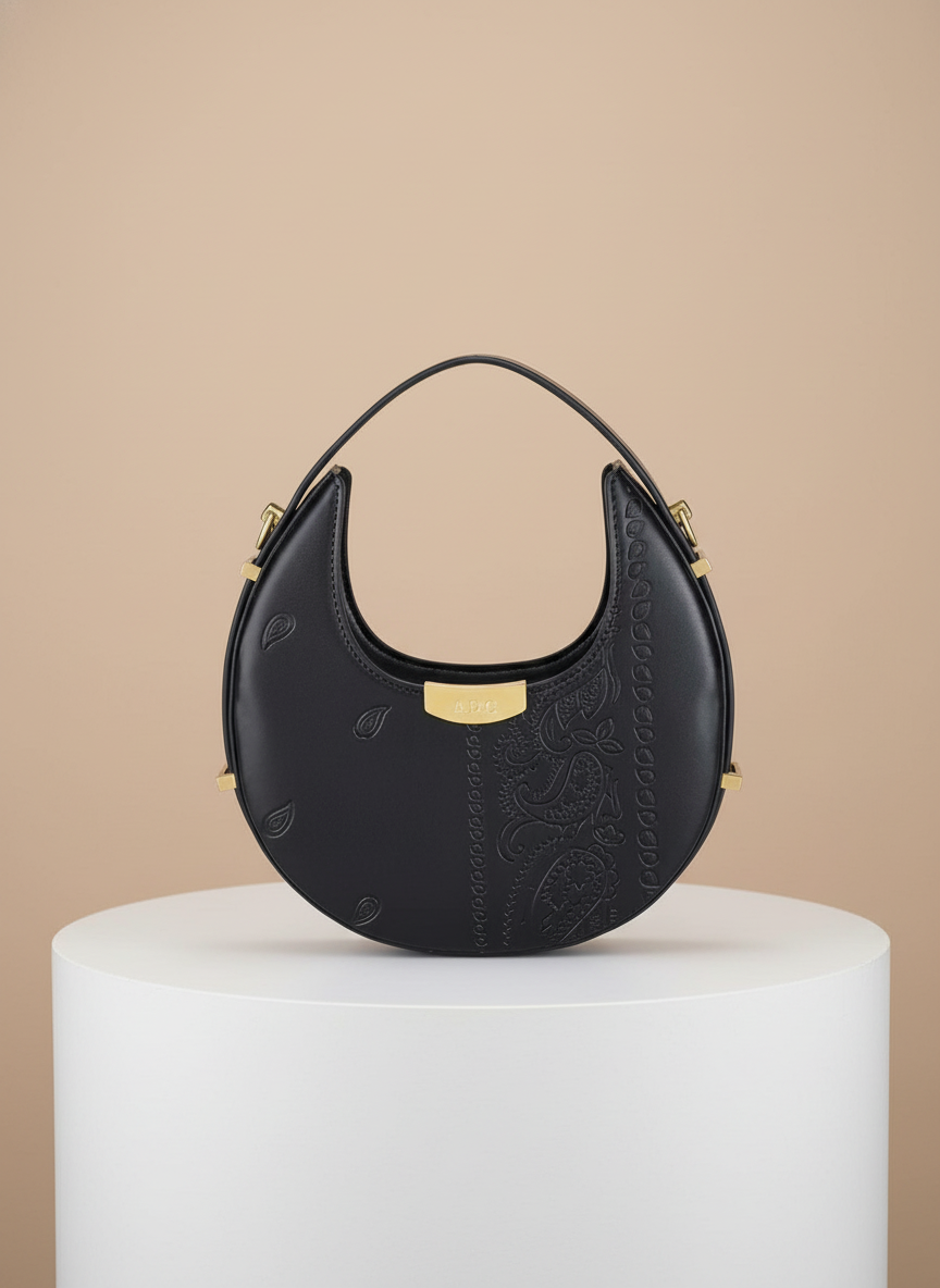 Black Paisley Luna Bag