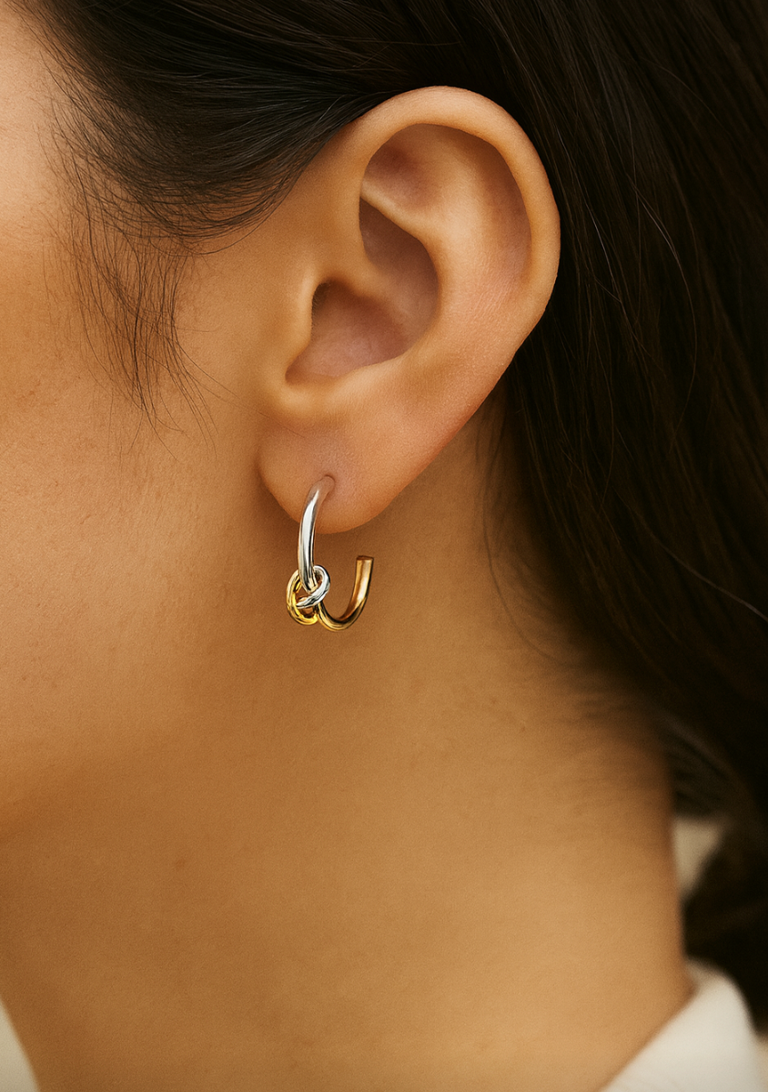 Twilight Knot Mixed Metal Earrings
