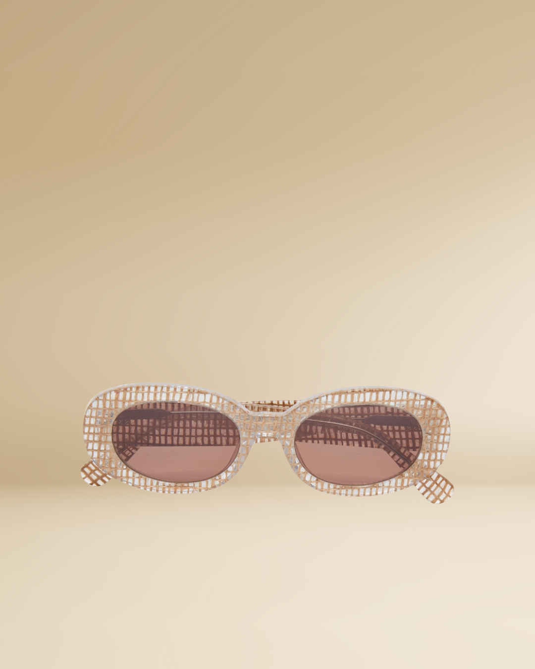Basketweave Oval Sunglasses