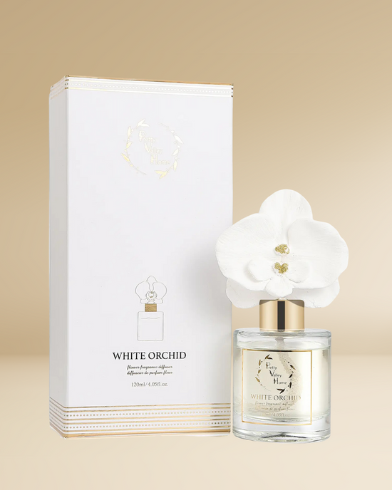 Golden Orchid Flower Diffuser Gift Set - White Orchid