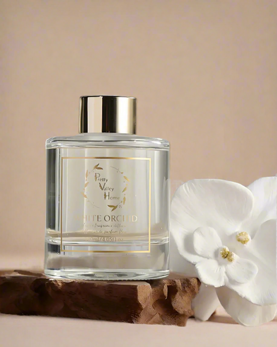 Golden Orchid Flower Diffuser Gift Set - White Orchid