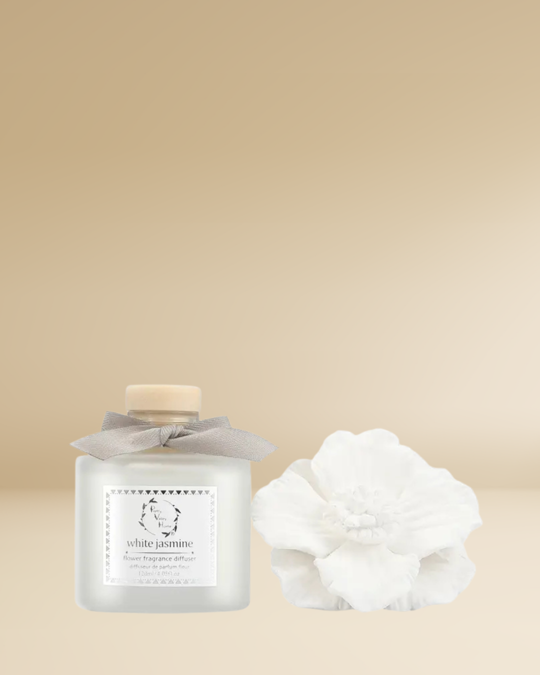 Marigold Ceramic Flower Diffuser Gift Set - White Jasmine